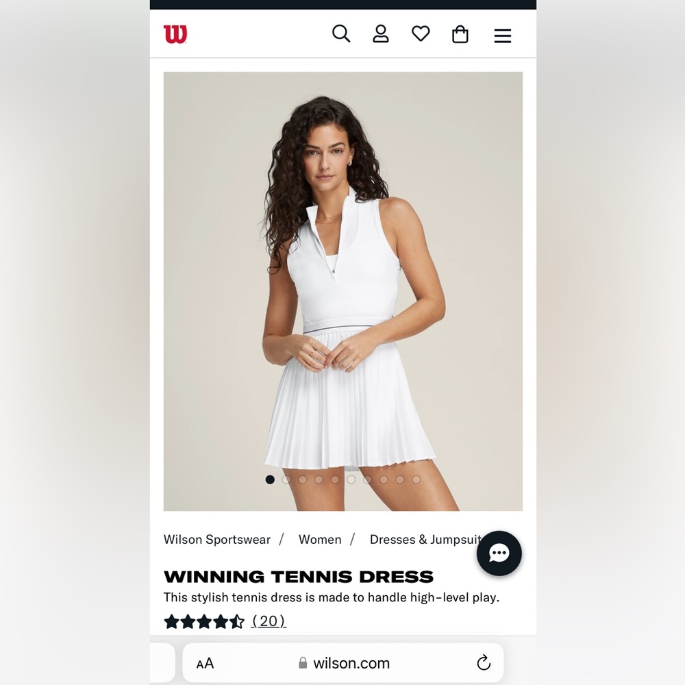 WILSON Winning Tennis Dress - white - size small NWT